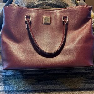 Dooney &Burke Burgundy Leather Convertible Handbag